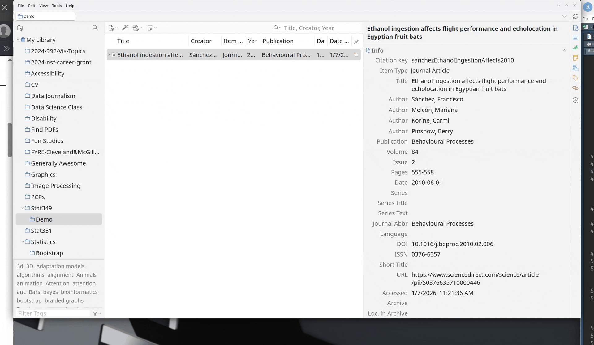 Steps to copy a bibliography entry